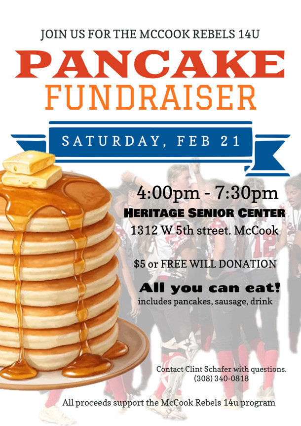 McCook Rebels 14 U Pancake Fundraiser