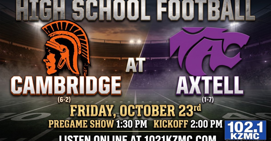 2026-10-23T13:30|Axtell Vs Cambridge|HS Football|KZMC